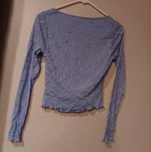 Y2k Full Tilt Light Blue Floral Blouse Sz S - Picture 2 of 5